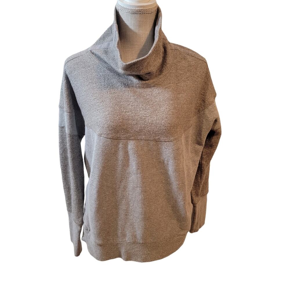 Prana Cozy Up Turtleneck Sweatshirt Oatmeal Heather Size Small